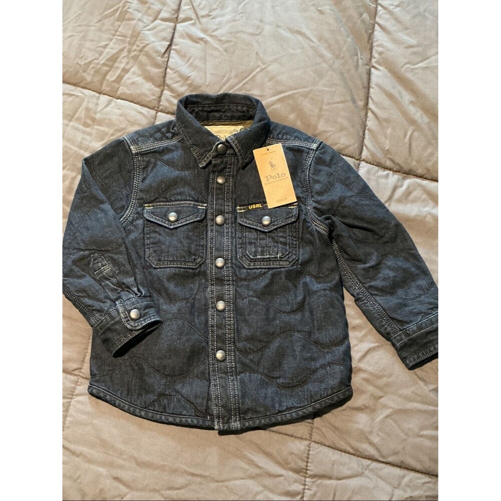 Polo by Ralph Lauren Kids Dark Blue Quilted Denim Jacket